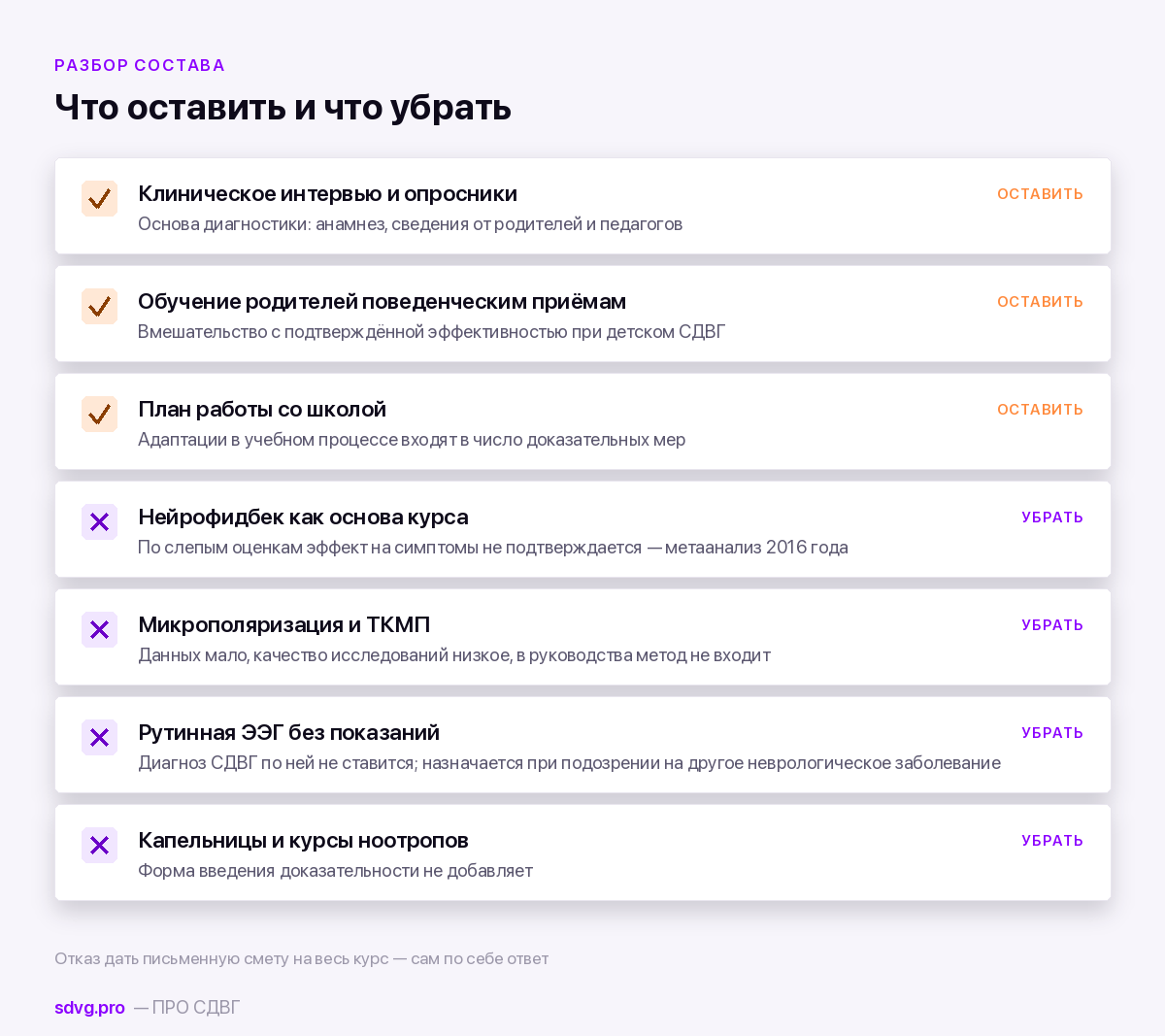Сколько стоит «полный курс» в частном центре и что в нём лишнее 3 Что в программе доказано, а что нет