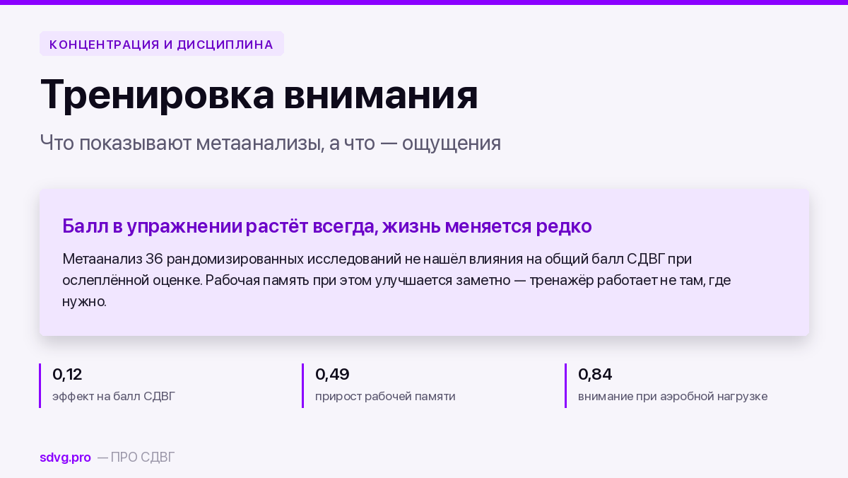 Тренировка внимания: что показывают метаанализы