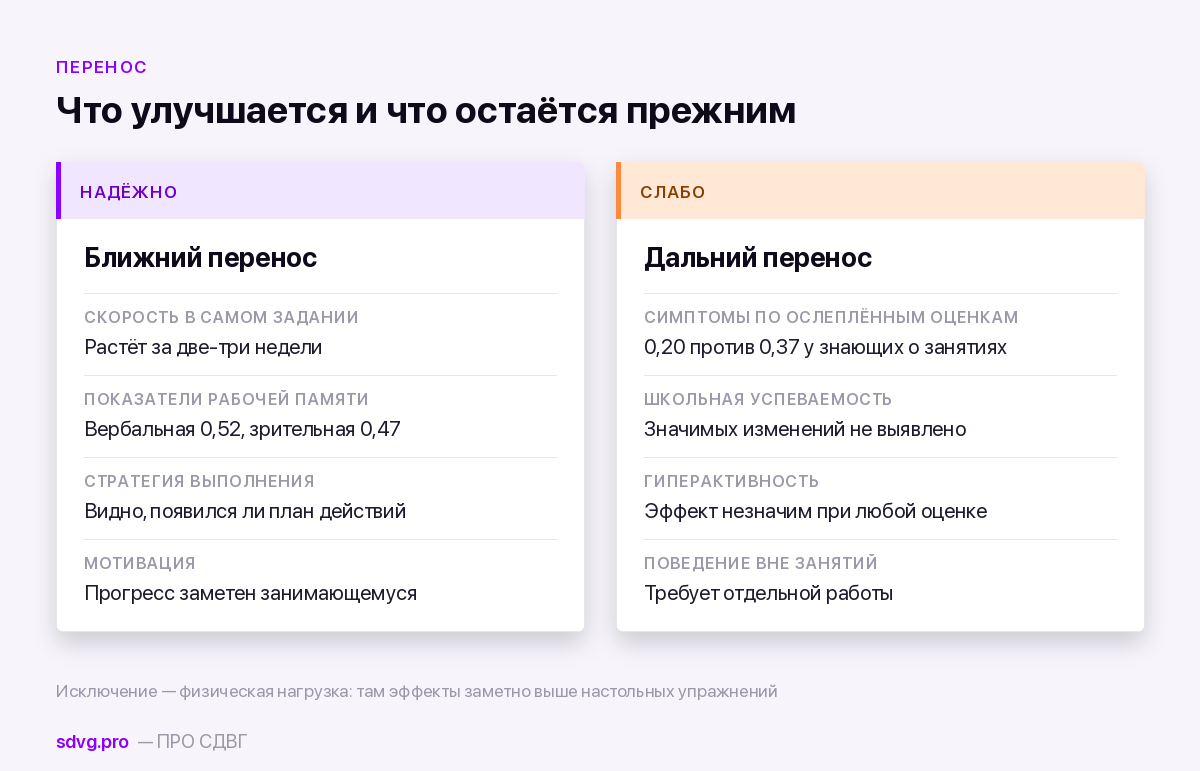 Упражнения для тренировки внимания: подборка с разбором 3 Чем ближний перенос отличается от дальнего в тренировках внимания